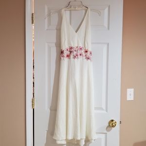Ann Taylor linen halter dress
